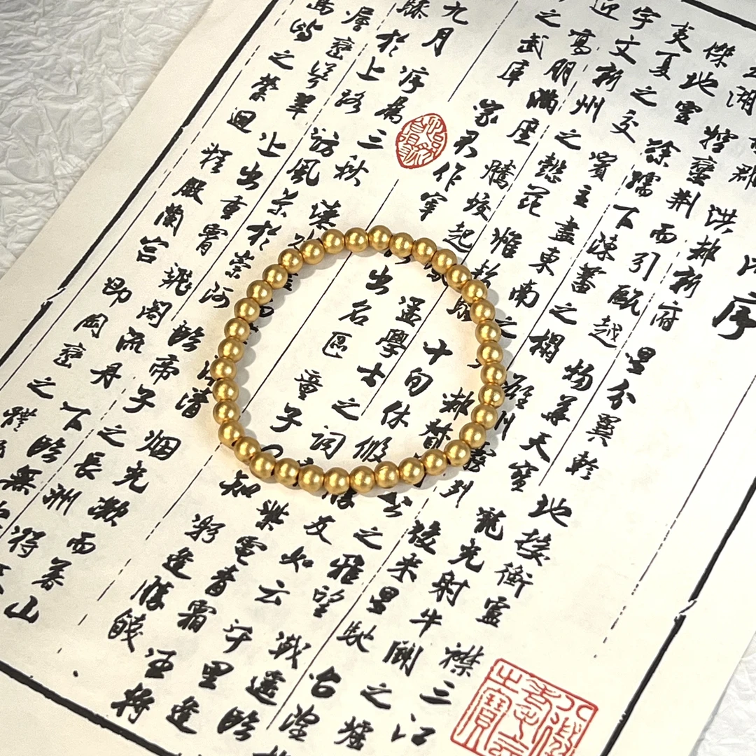 合金手链 古法微金圆柱手镯手串6-8mm男女同款