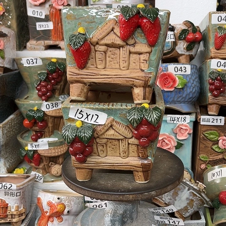 紫砂花盆粗陶材质多肉花盆