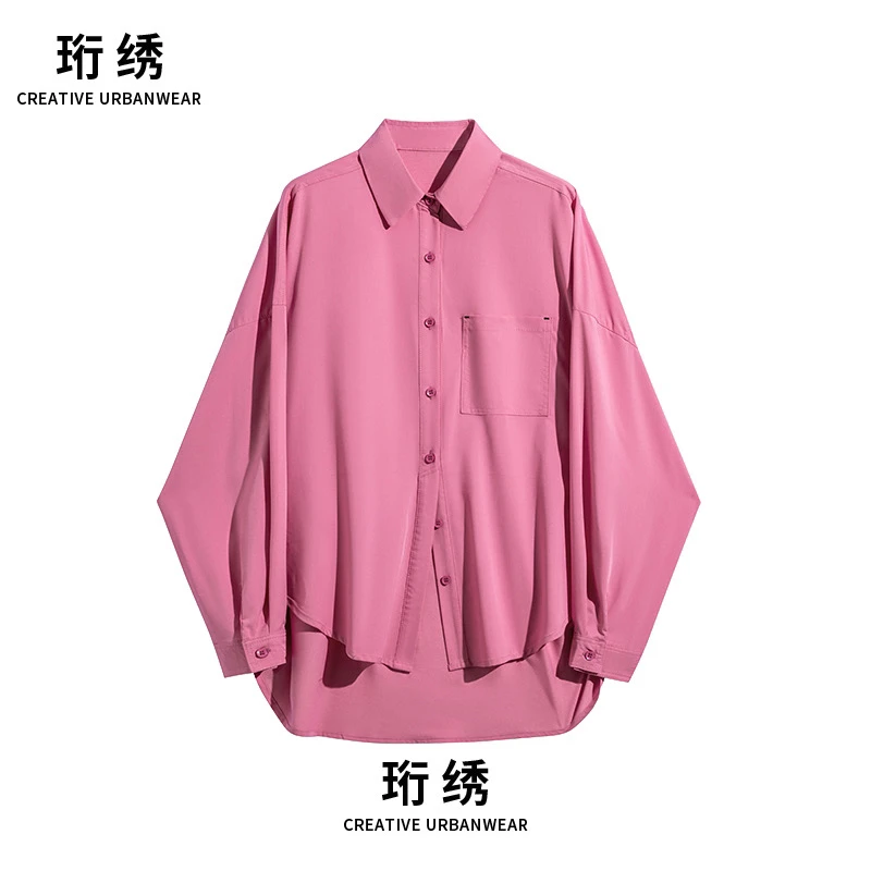 珩绣简约长袖抗皱免烫防晒不规则衬衫防晒衣UPF50+（D108）