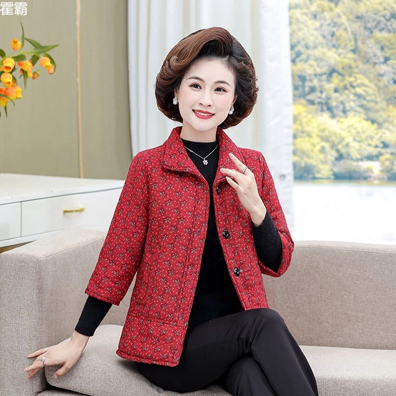 高端轻奢中老年女装中袖衣加绒加厚坎肩秋冬装新款背心马甲妈妈装