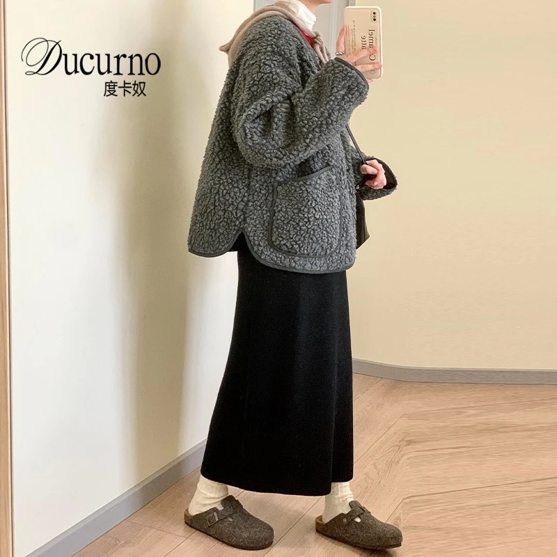 百搭毛呢半身裙女秋冬季新款大码胖mm遮肚子显瘦梨型身材长款裙子