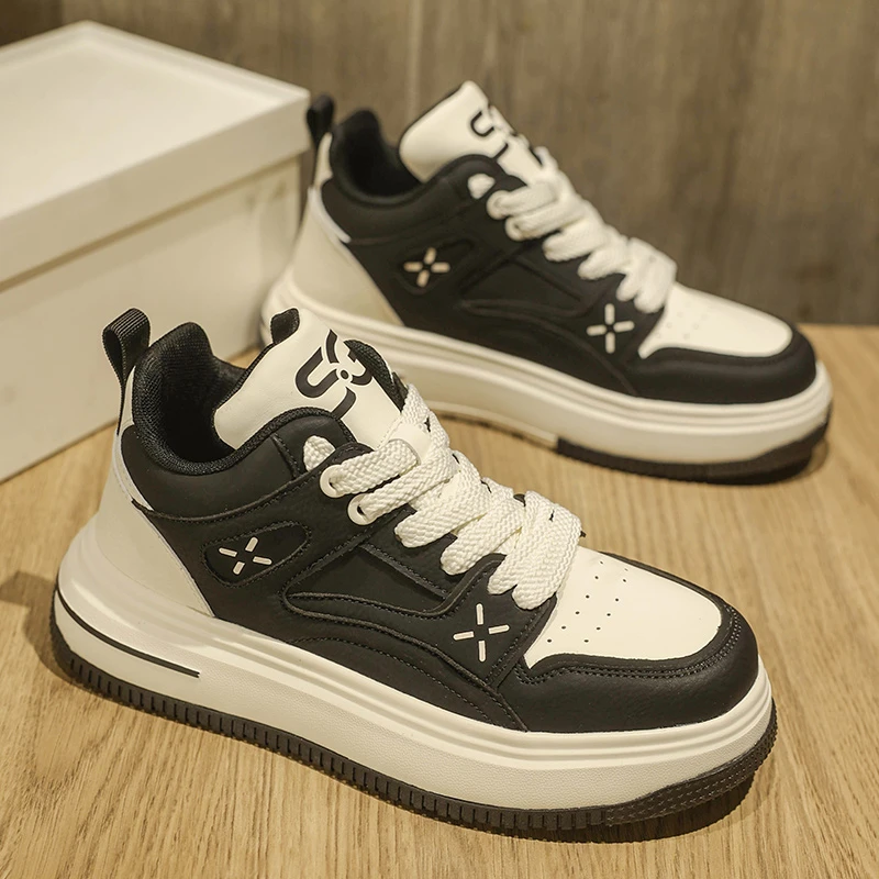 男鞋秋冬季轻便软底男士真皮高帮板鞋厚底潮流百搭户外时尚休闲鞋