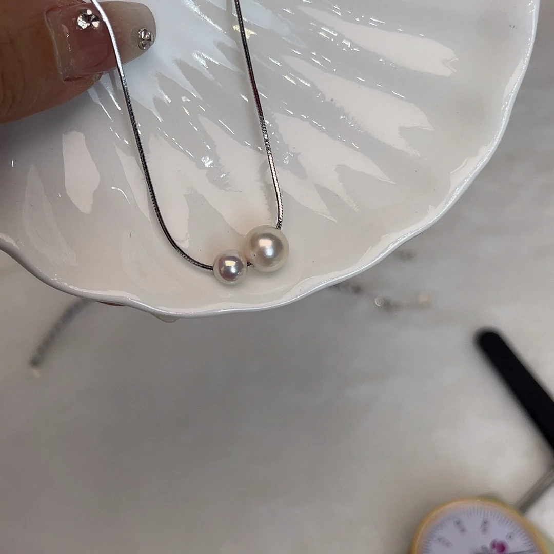 项链银S925镶嵌海水珍珠