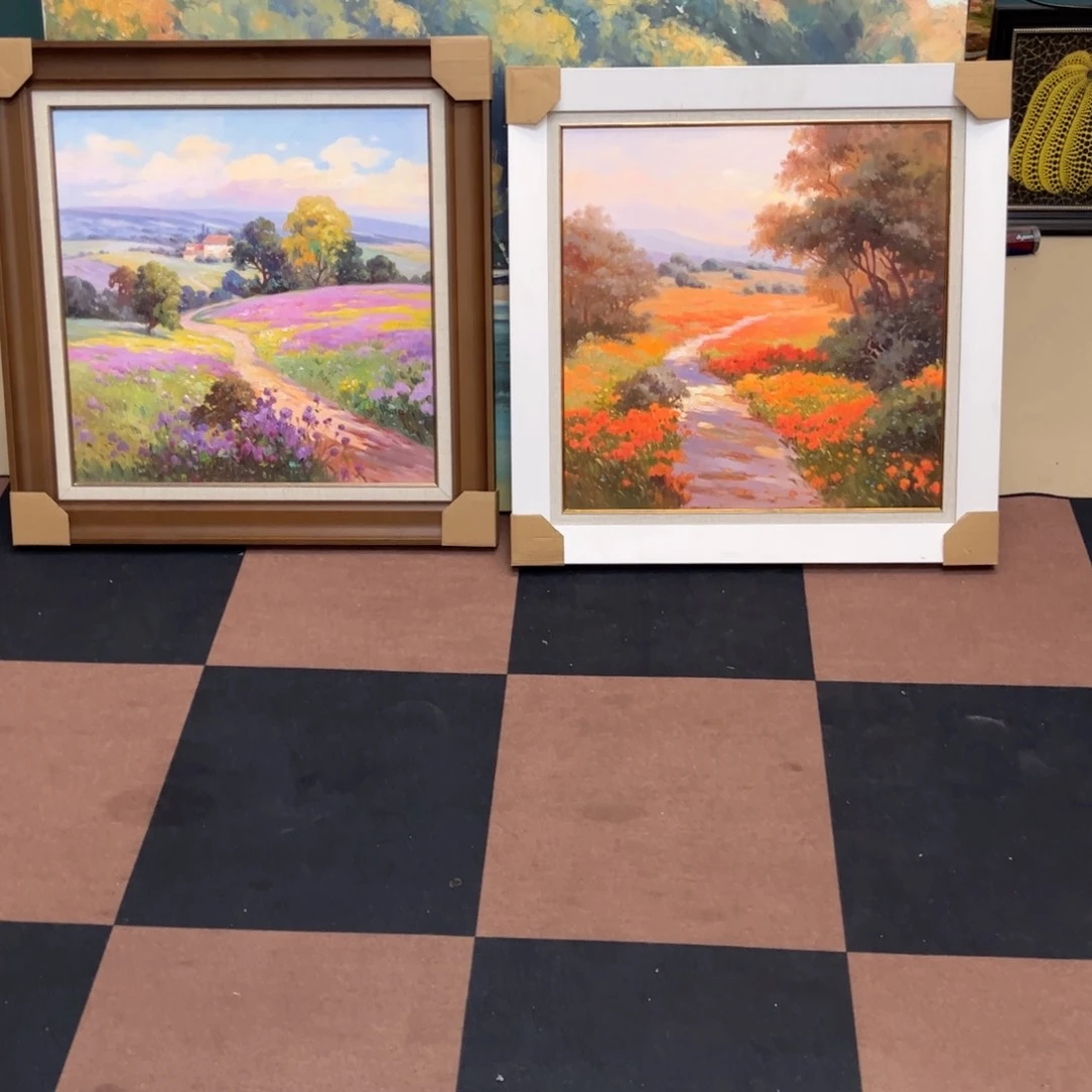 油画嘘*狗薰衣草的故乡手绘油画