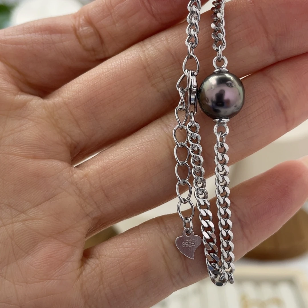 海水珍珠手绳银S925镶嵌