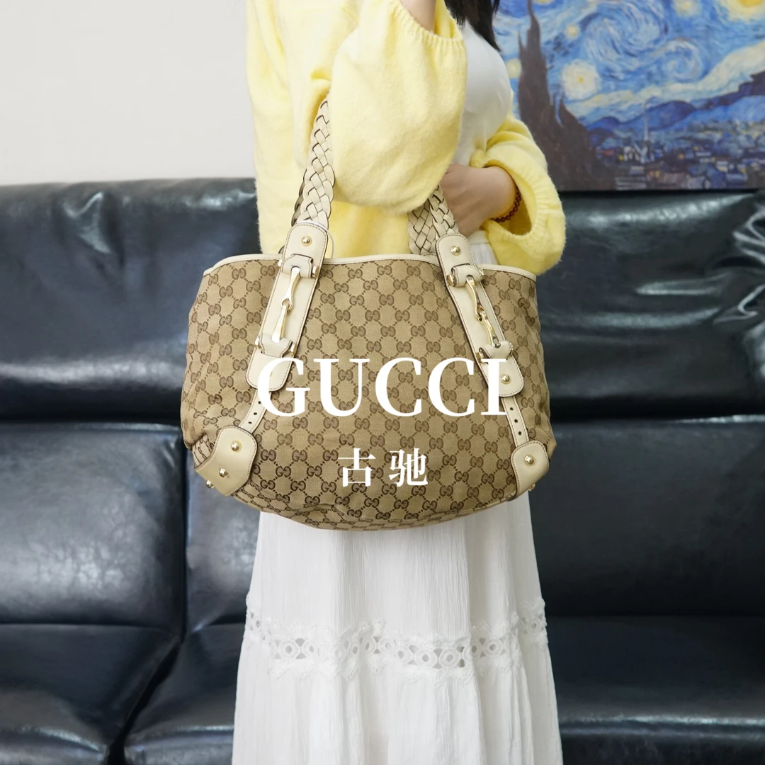 95新 GUCCI/古驰 老花单肩托特包/EE06521026/1026