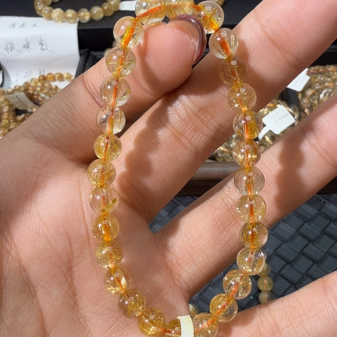 手链未镶嵌发晶天然金发晶