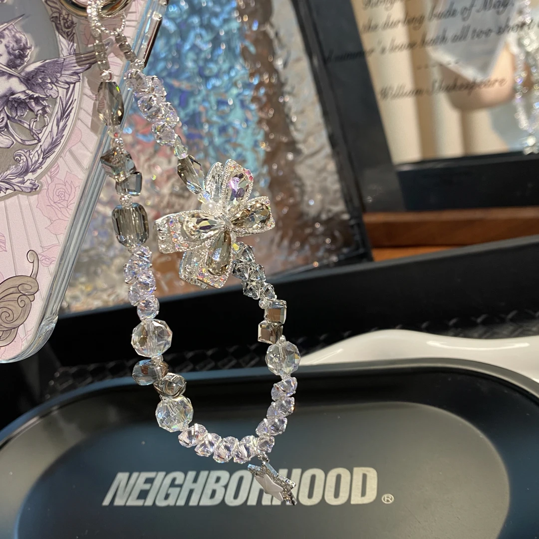 5229灰蝴蝶结原创手机链