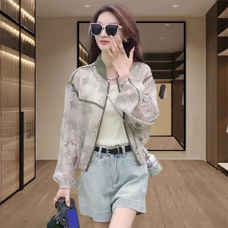 设计感国风透气薄款外套2025夏季新款户外休闲风短款小个子防嗮衫