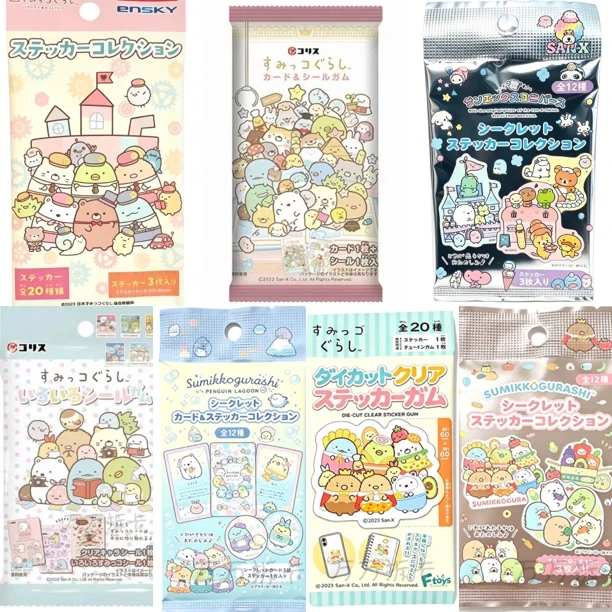 正版日版轻松熊角落生物系列贴纸透卡书签盲袋