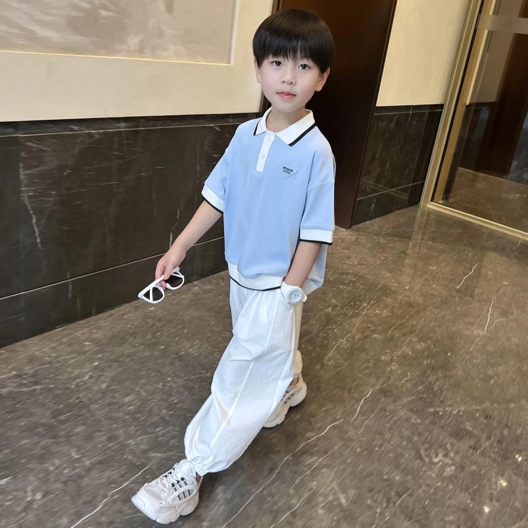 男童夏季学院风polo衫新款中大童休闲上衣时尚t恤帅气童装潮