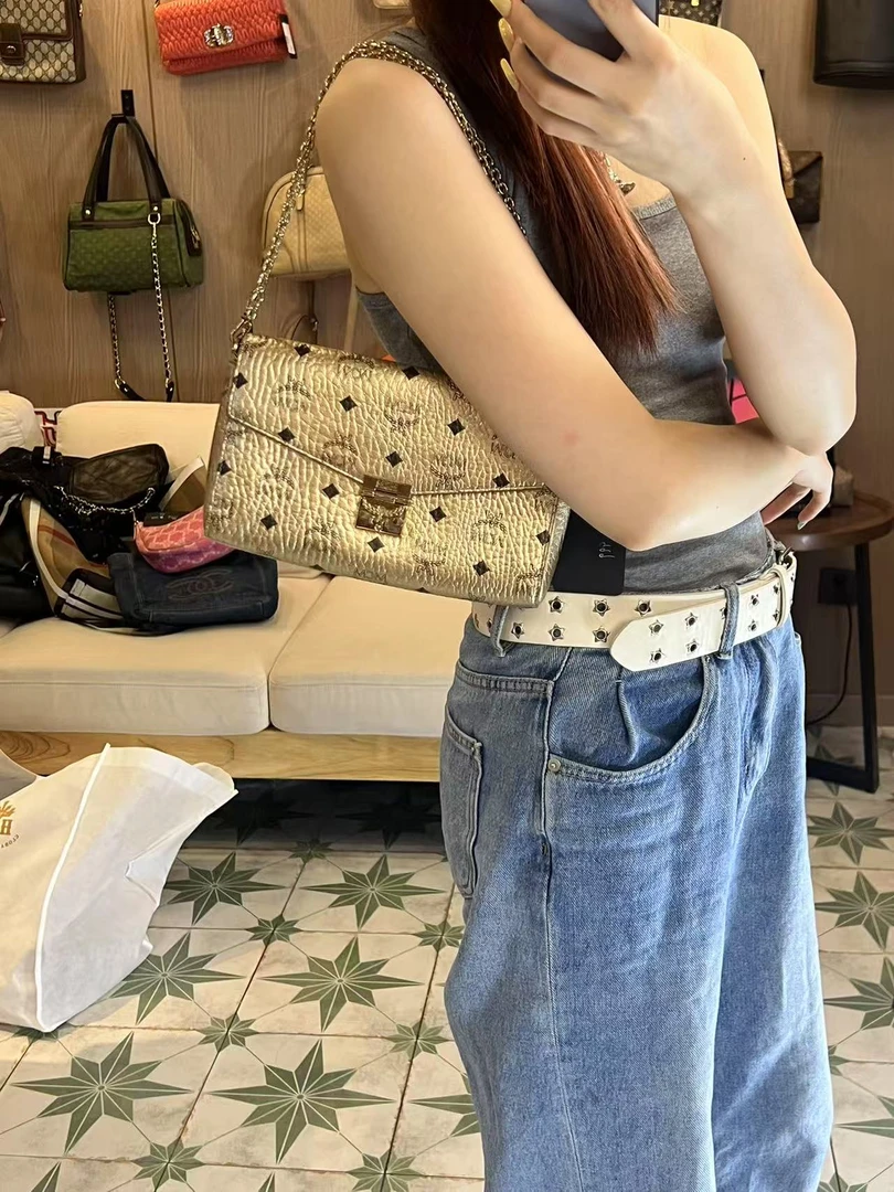 95新 MCM BXC152/mcm斜挎包链条woc