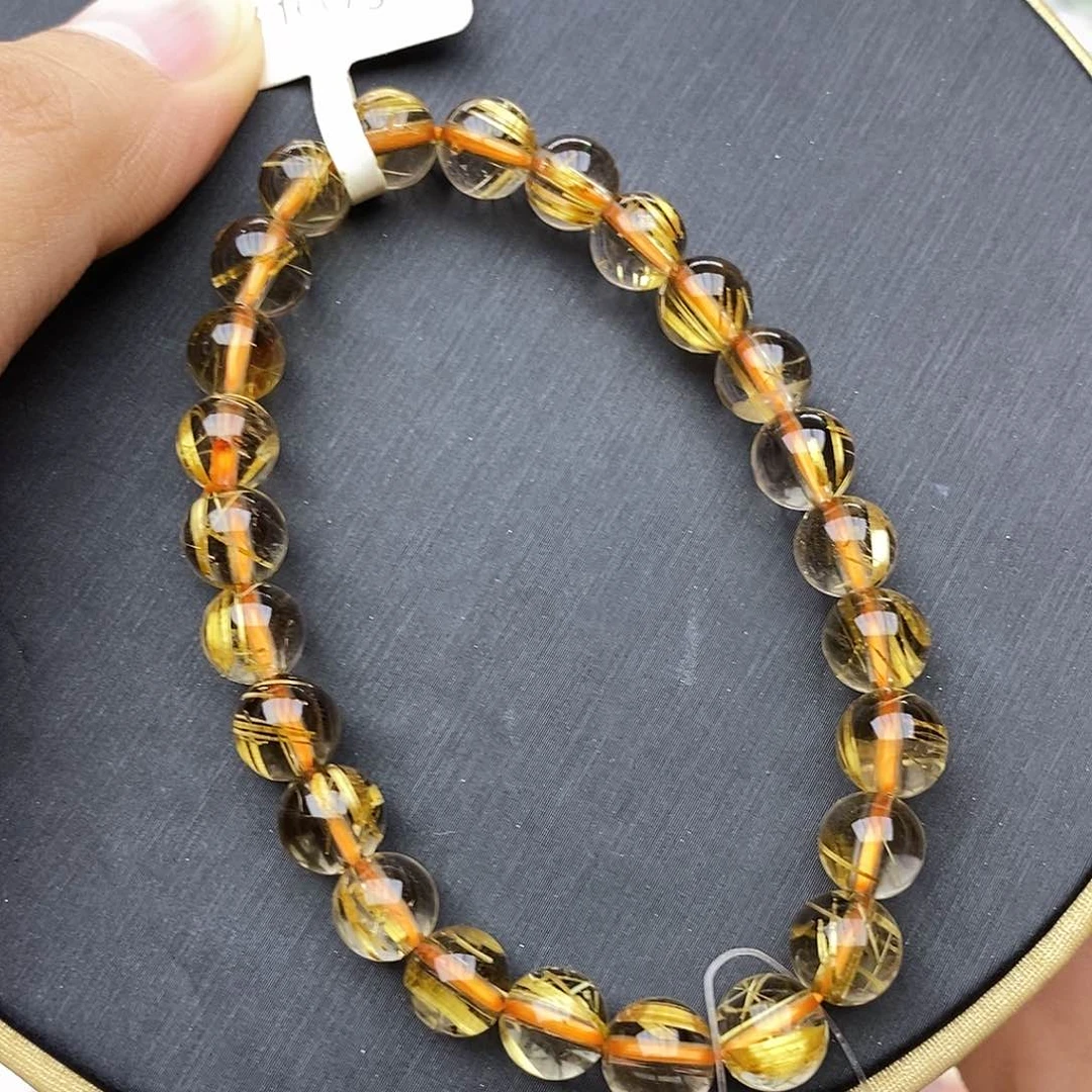 水晶手链未镶嵌高透净体钛晶8m D508