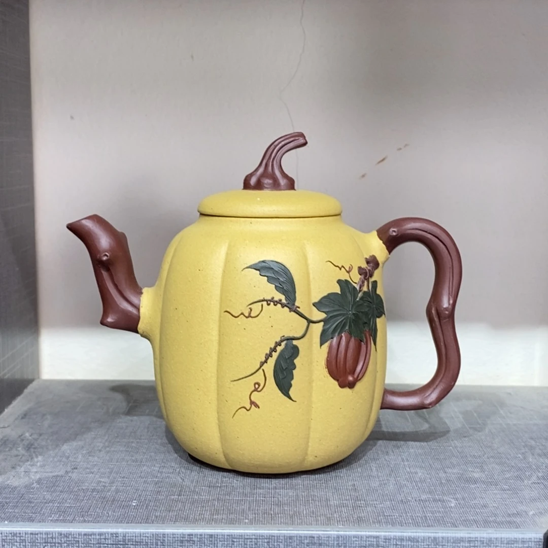 紫砂茶壶白12 南瓜 段泥