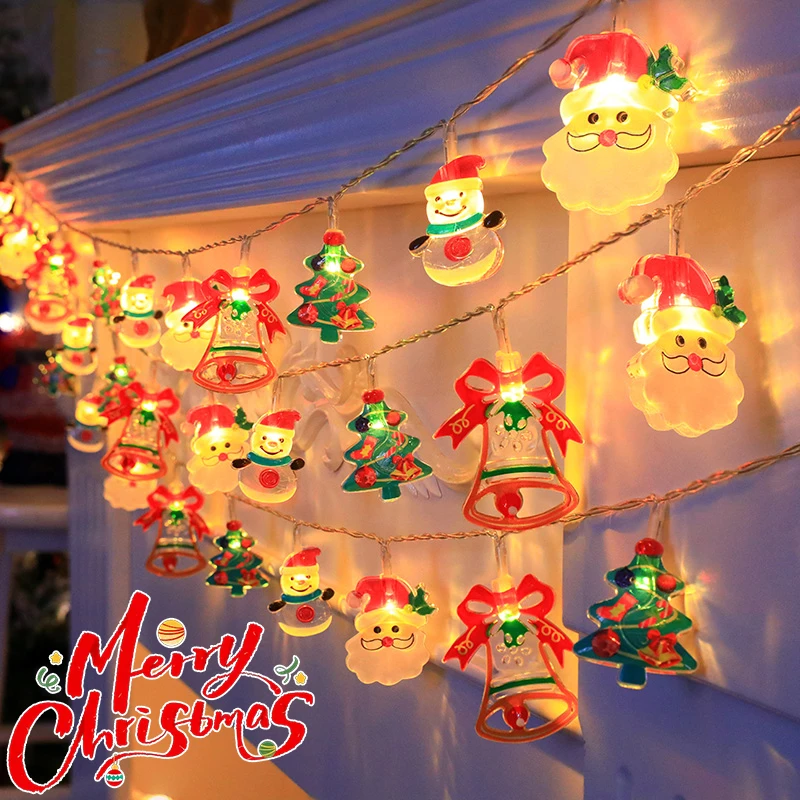 led小彩灯闪灯串灯圣诞树老人造型氛围灯带圣诞节装饰品布置道具