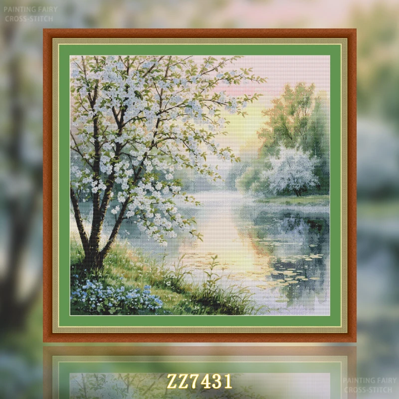【ZZ7431-清晨花语】十字绣2025新款小件线绣客厅餐厅手工简约花