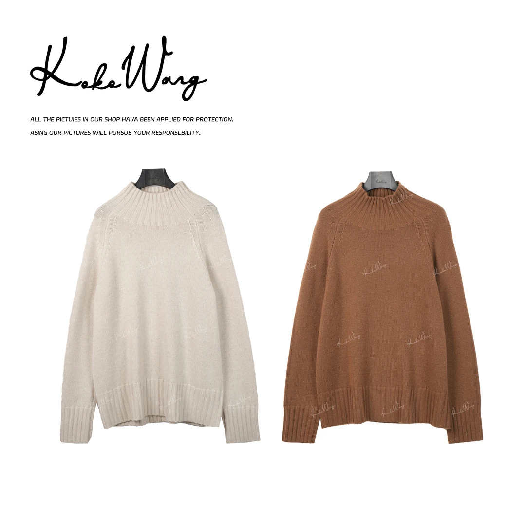 KOKO WANG冬季轻奢28支520g100小羊绒高领针织羊绒衫N7355L10Z01