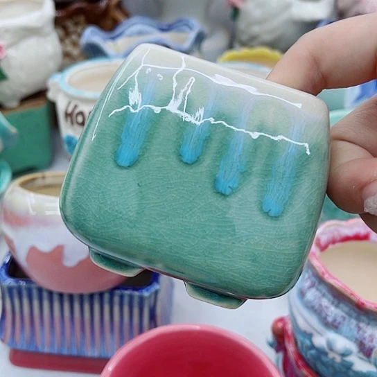 多肉绿植陶瓷花盆9.9包邮，有空