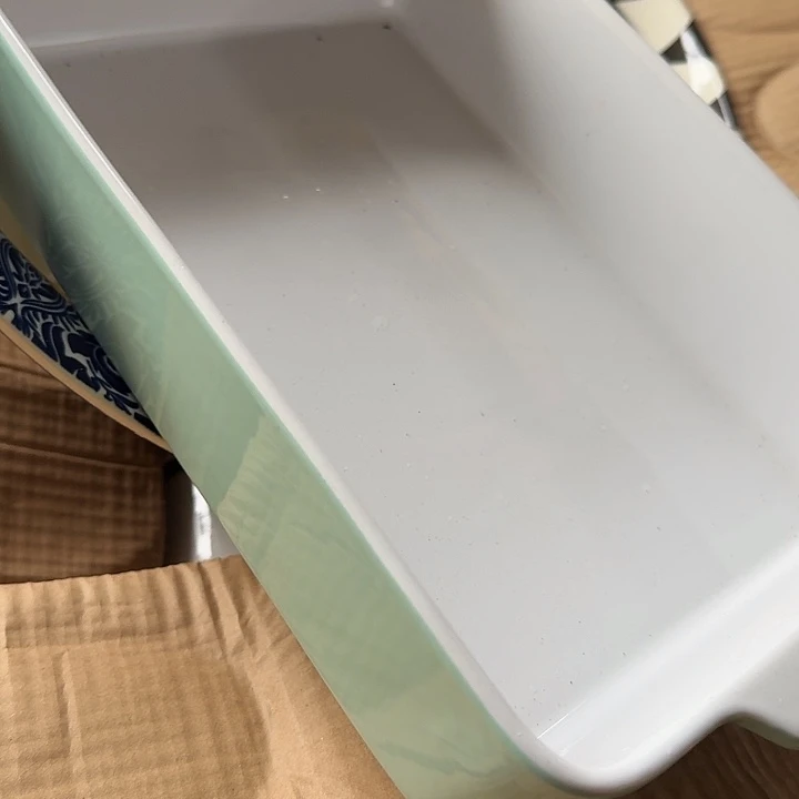高温陶瓷薄荷绿中号烤盘微瑕