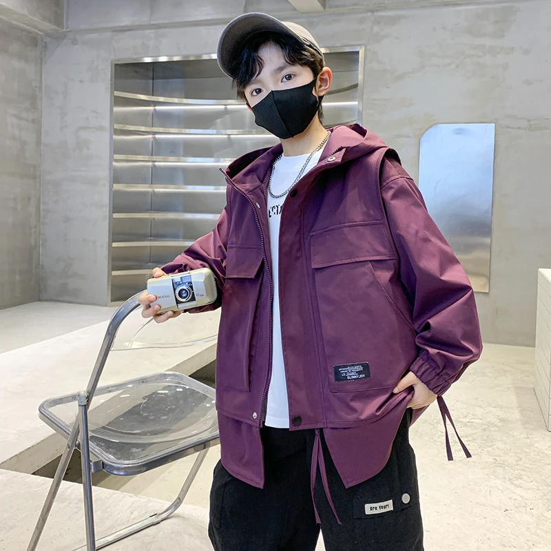 男童工装外套春秋款6-12岁中大童洋气儿童男孩春装风衣帅气韩版潮