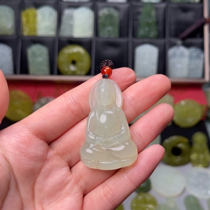 华***璃未镶嵌岫玉吊坠(赠链)