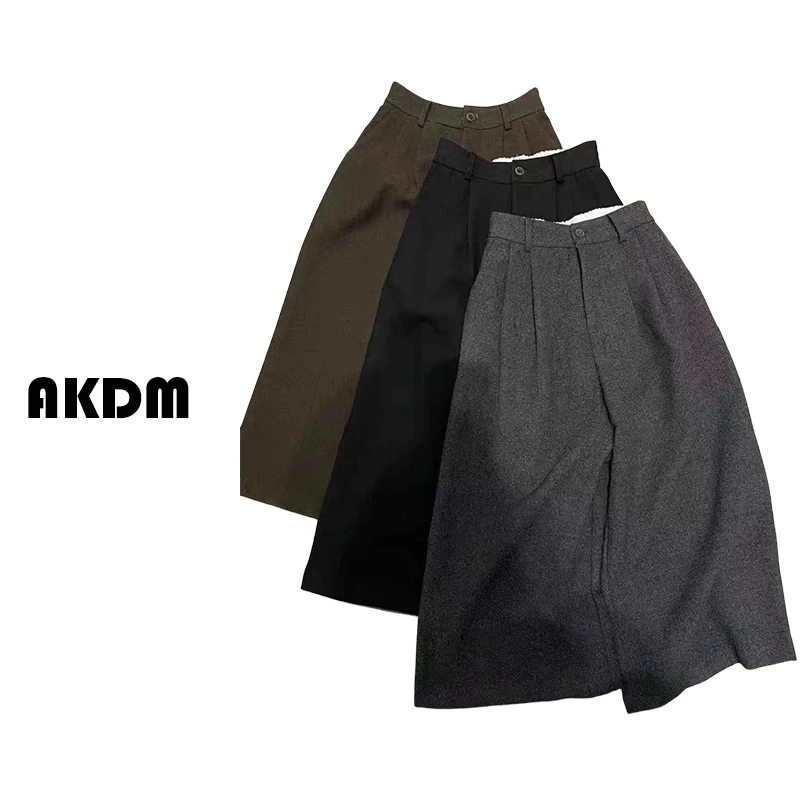芭蕉裤AKDM松紧腰百搭洋气加厚八分休闲裤女裤秋冬款7296