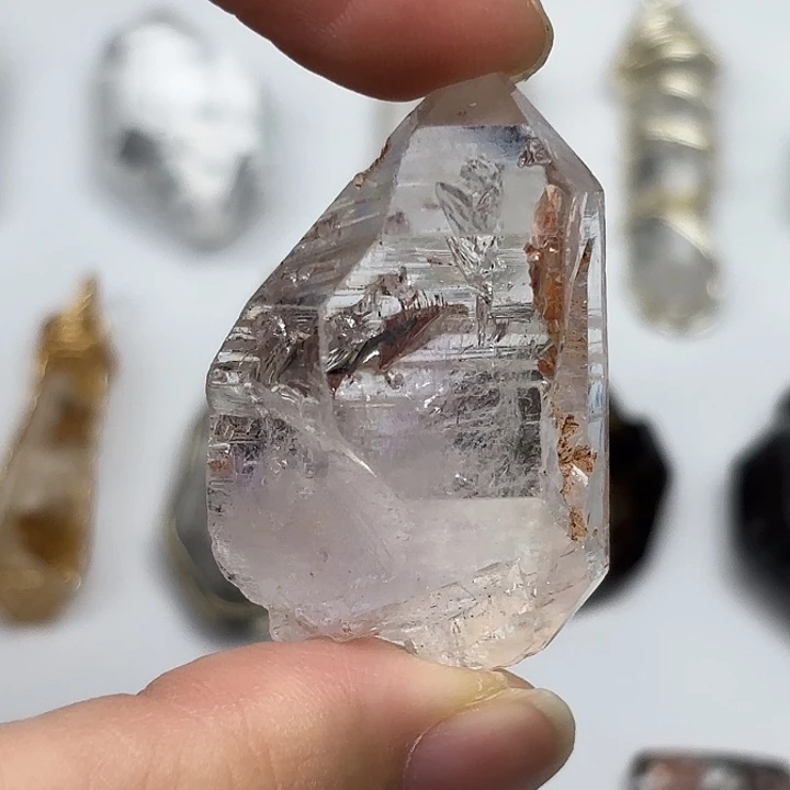 水晶颈饰未镶嵌红泥闪灵钻40mm+