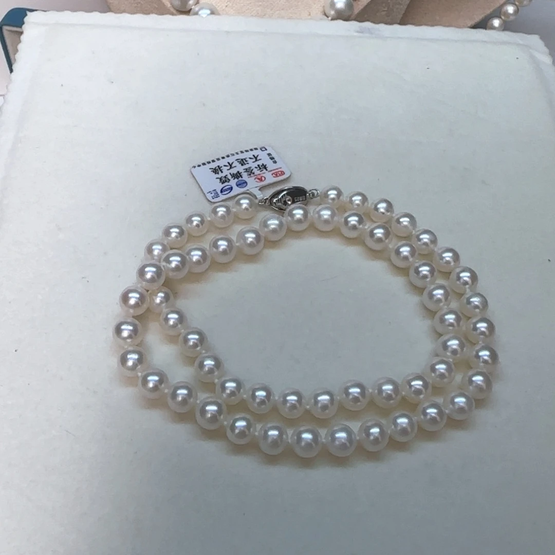 项链银S925镶嵌淡水珍珠