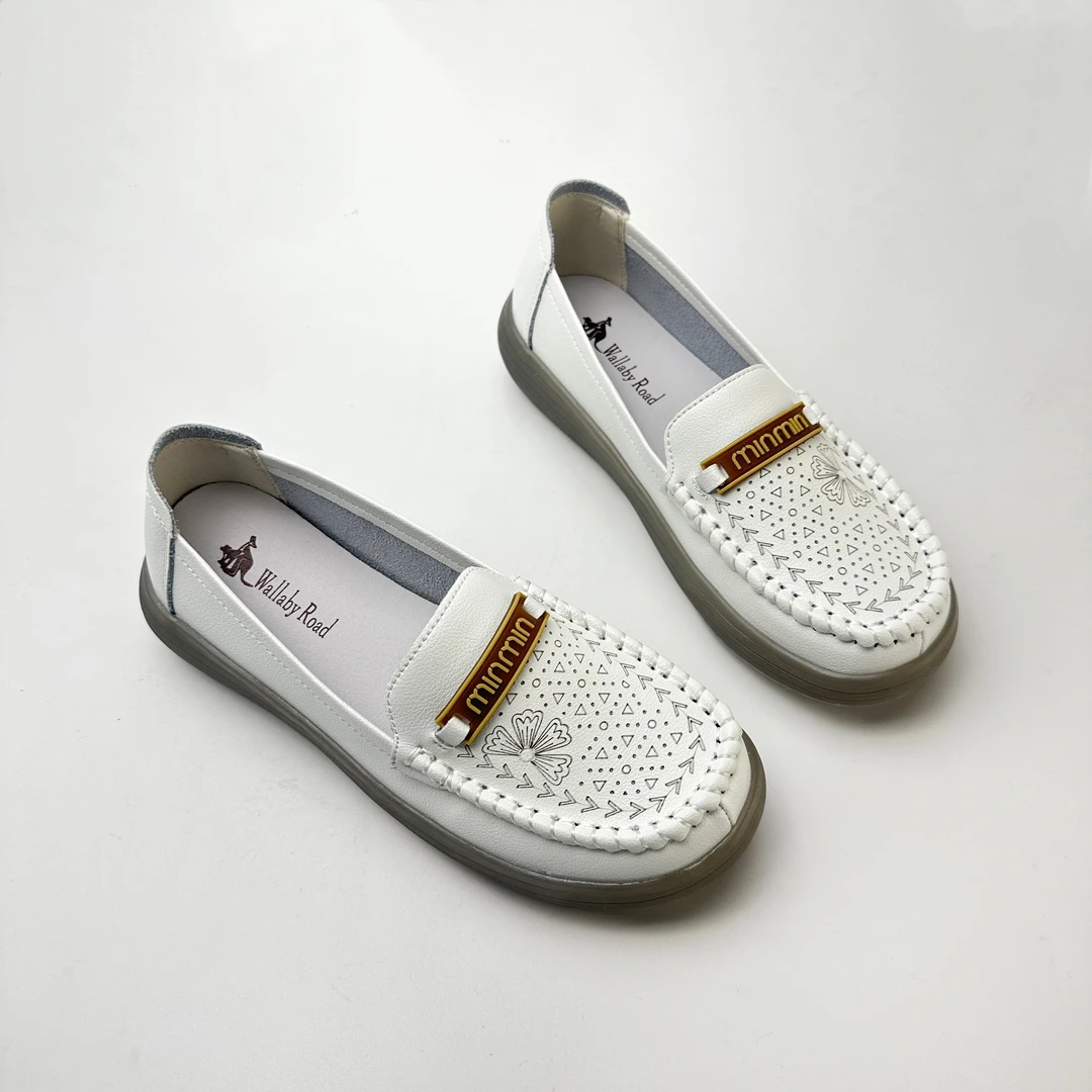 袋鼠防滑休闲单鞋透气软底舒适鞋女鞋时尚软底休闲鞋平底乐福鞋