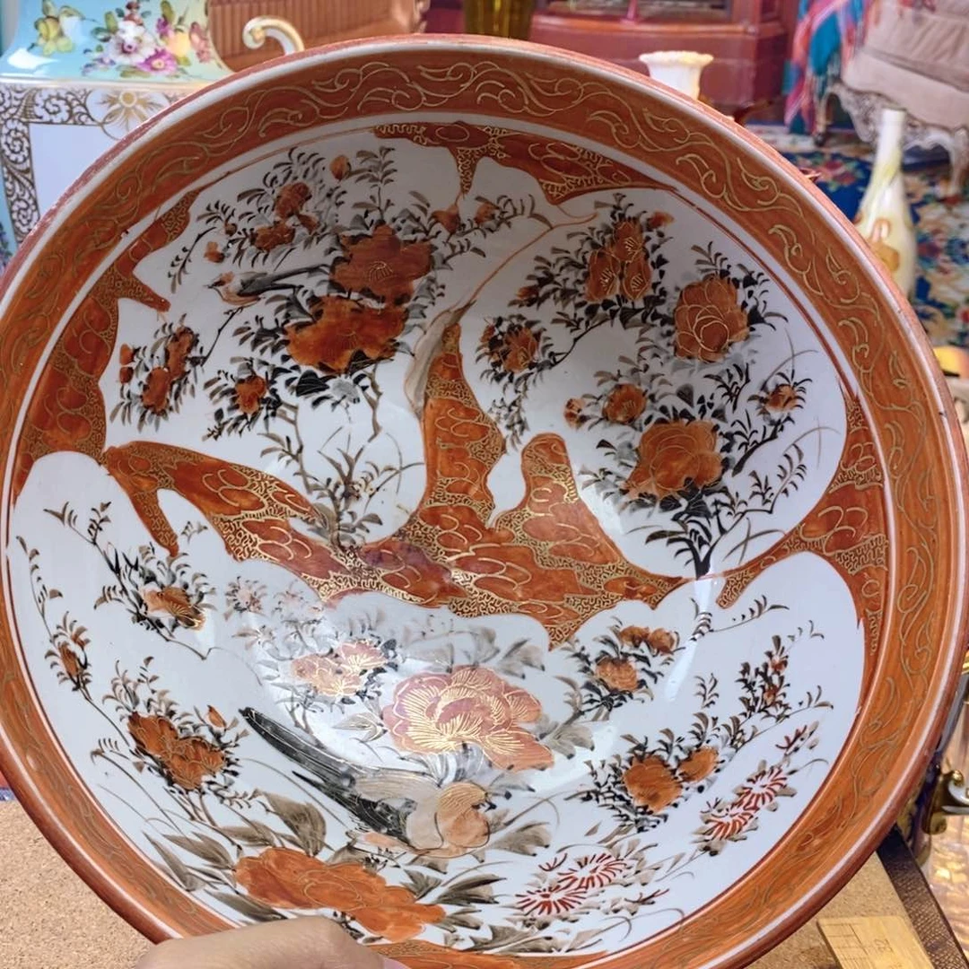 九谷手绘瓷器欧瓷咖啡杯水晶杯