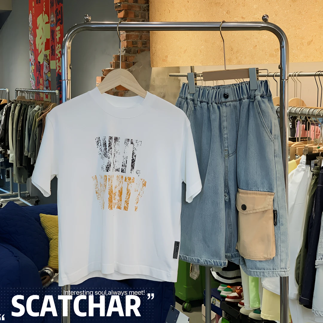 【杨少华服饰】夏季中大童短袖韩版休闲洋气夏款潮流字母短袖HWJ02