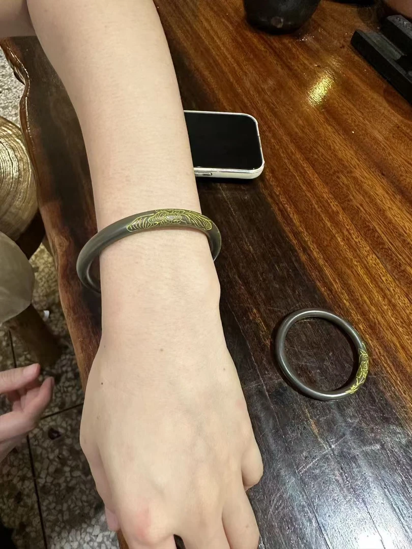 非金属陶瓷手镯 时尚紫砂精美手工雕刻手镯镯子创意百搭紫砂手镯