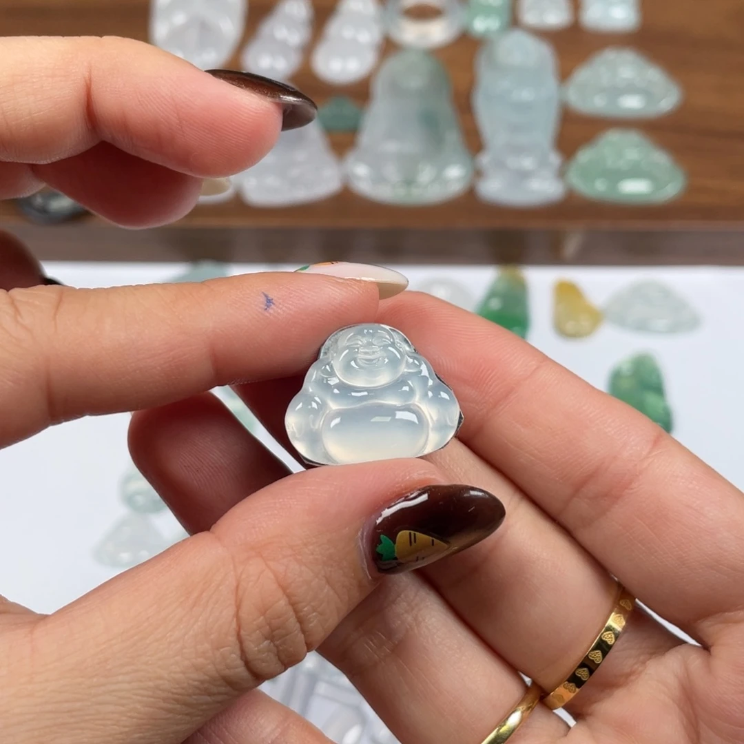 翡翠裸石特价白冰佛公