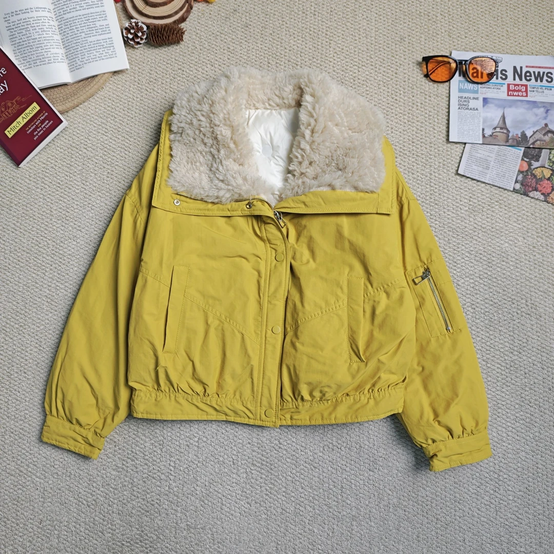 2025早春新款时尚百搭纯色加厚长袖厚外套9236