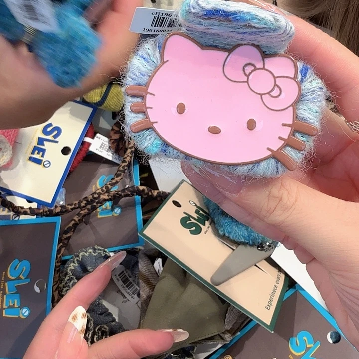 Kt猫粉色叫蓝色毛线抓夹