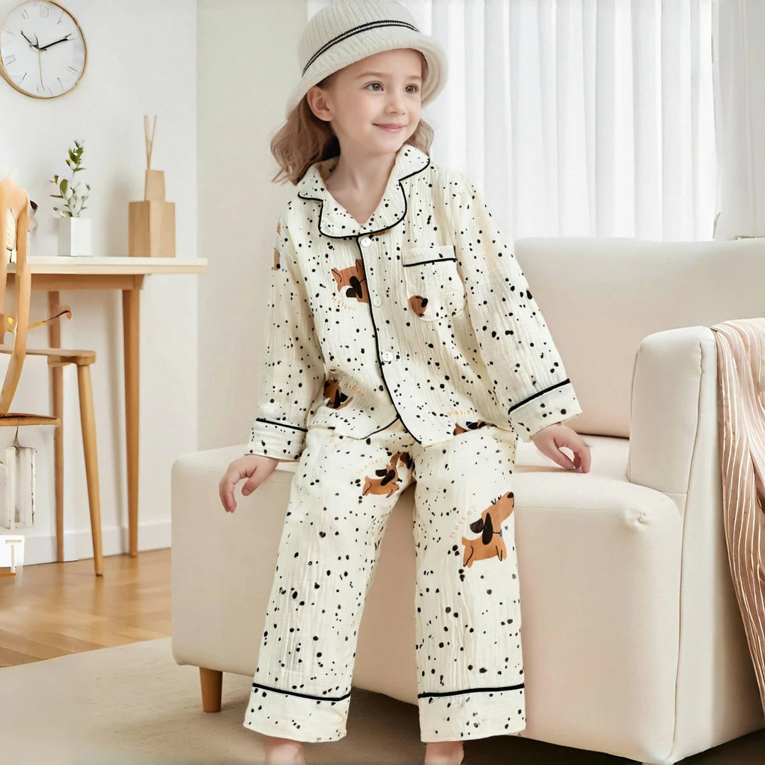 春夏季新款薄款纯棉儿童家居服睡衣套装男女宝宝男童女童空调服