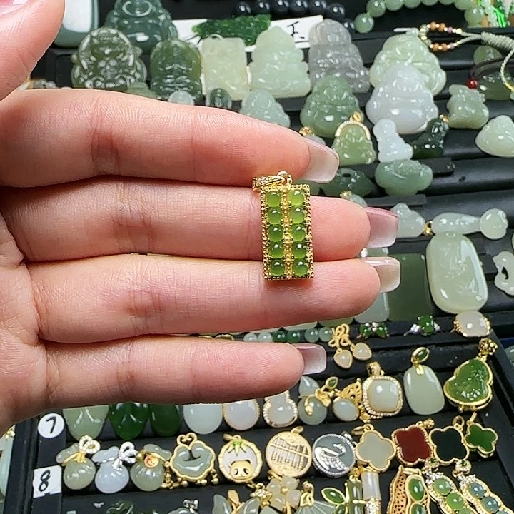 颈饰银S925镶嵌和田玉