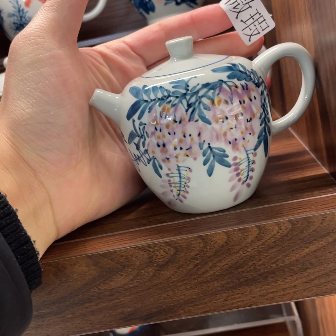 釉下手绘茶具微瑕
