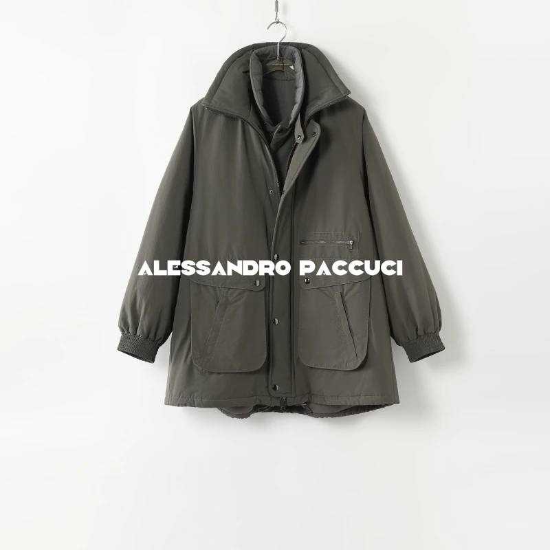 AP洛哥44019GM【晨雾】双领休闲感廓形工装风时尚夹棉外套2024冬