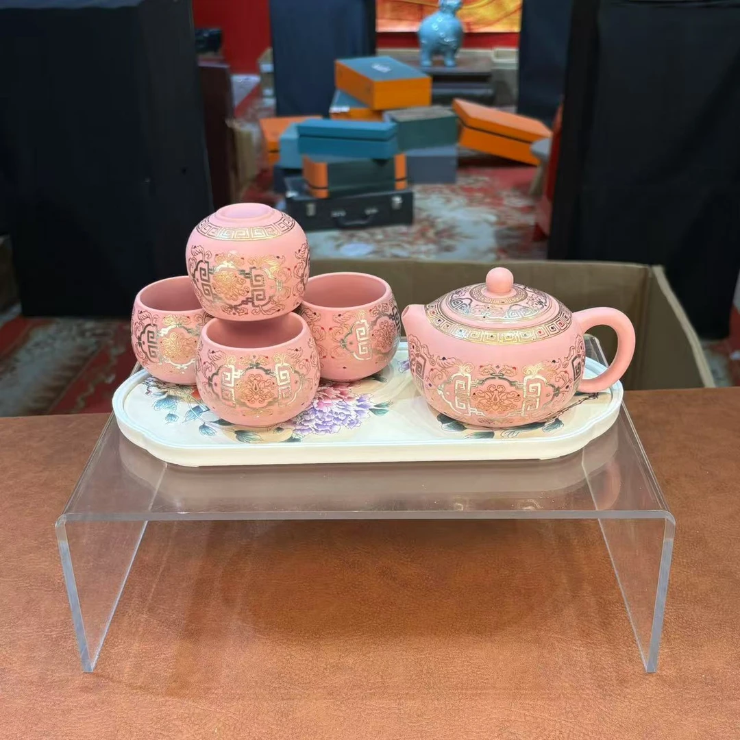 秋香茶具 粉泥敦煌紫砂凤鸣西施壶家用泡茶功夫茶具-