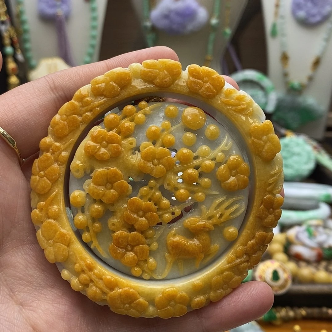 翡翠未镶嵌颈饰手镯套装58.5