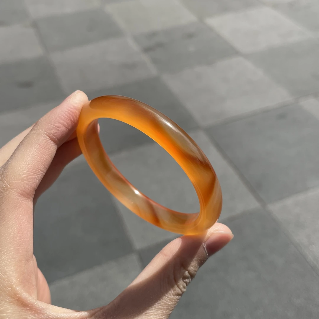 圈口56+正圈细条橘红色锦鲤飘糖飘纹-