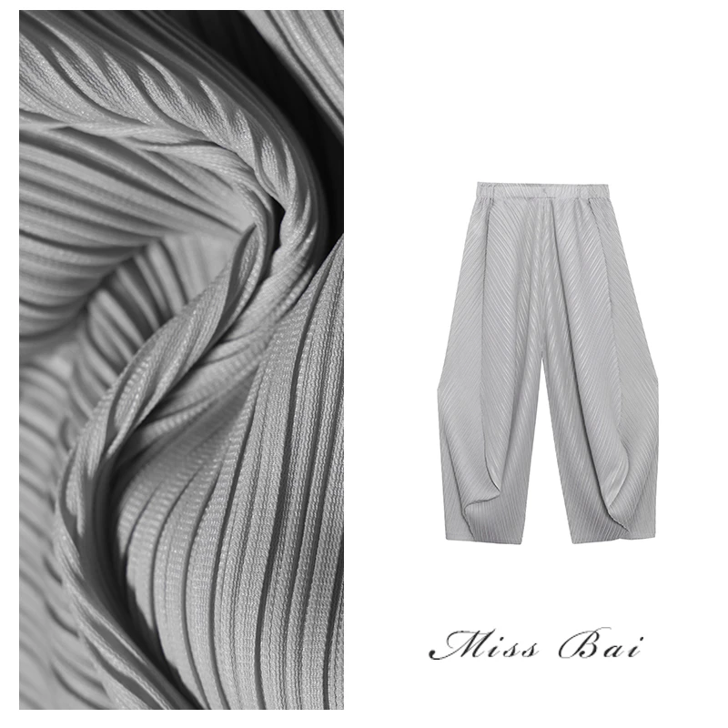 YIWEN-高级气质感褶皱显瘦阔腿裤KZQ300