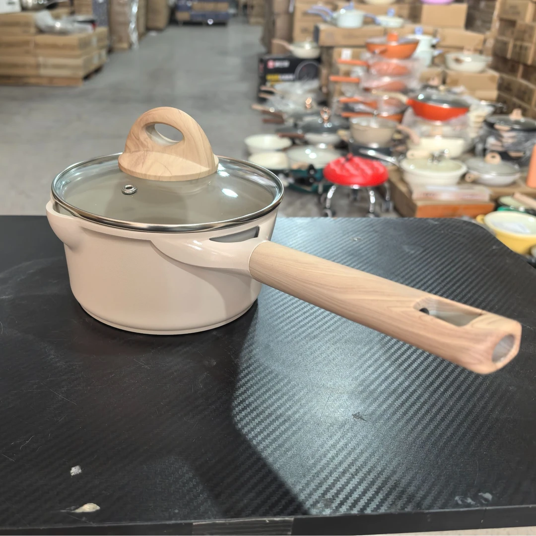 16cm小卡斑鸠色撤柜奶锅陶瓷宝宝辅食锅不挑灶具多功能料理锅微瑕