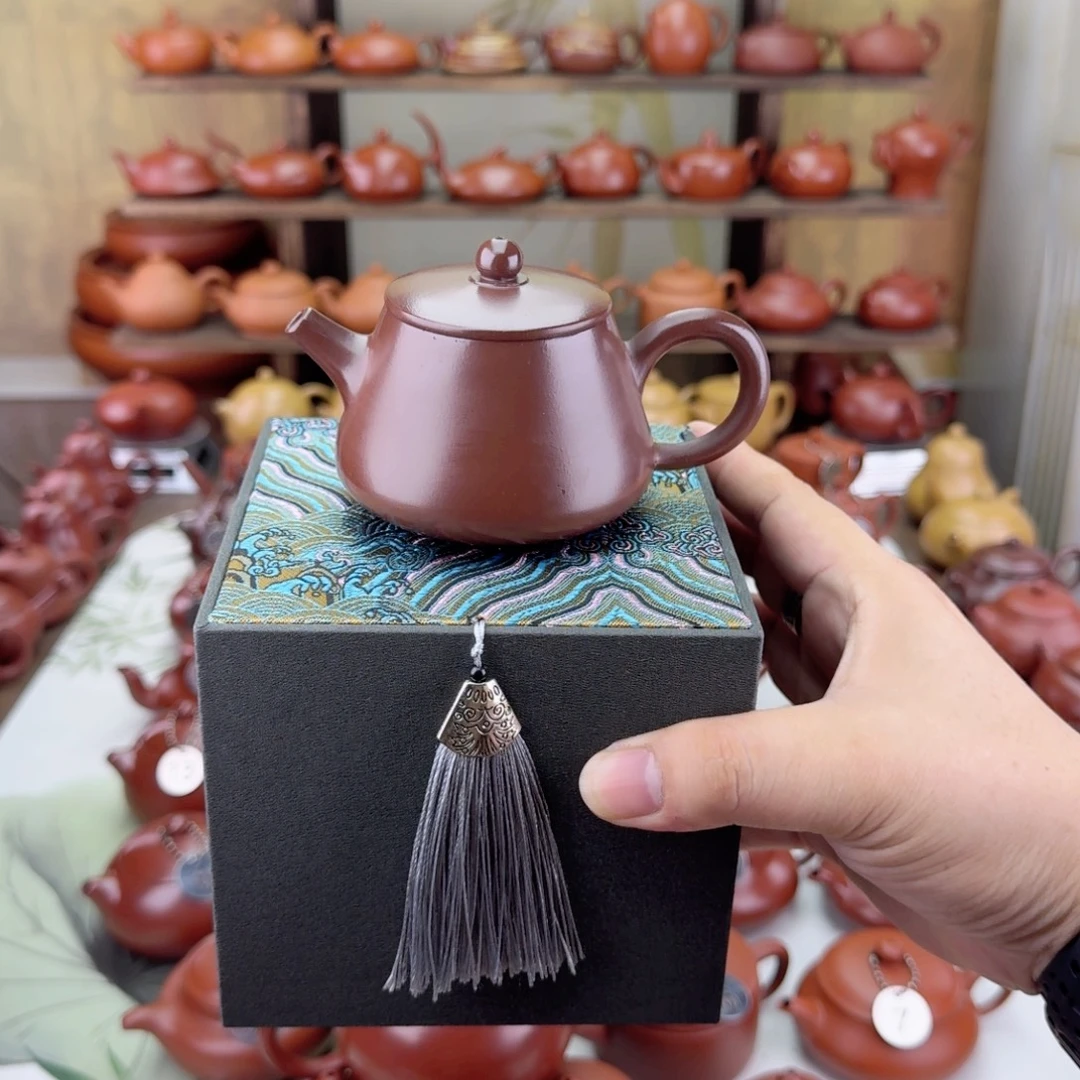 J***、茶壶紫砂紫泥水磨石瓢壶