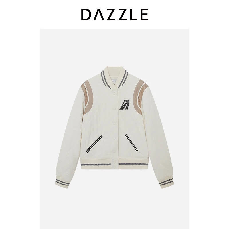 DAZZLE地素棉服白色行棉夹克2H4H2661B