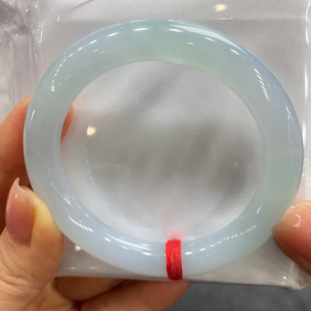 翡翠未镶嵌手镯53圆条两天鉴赏