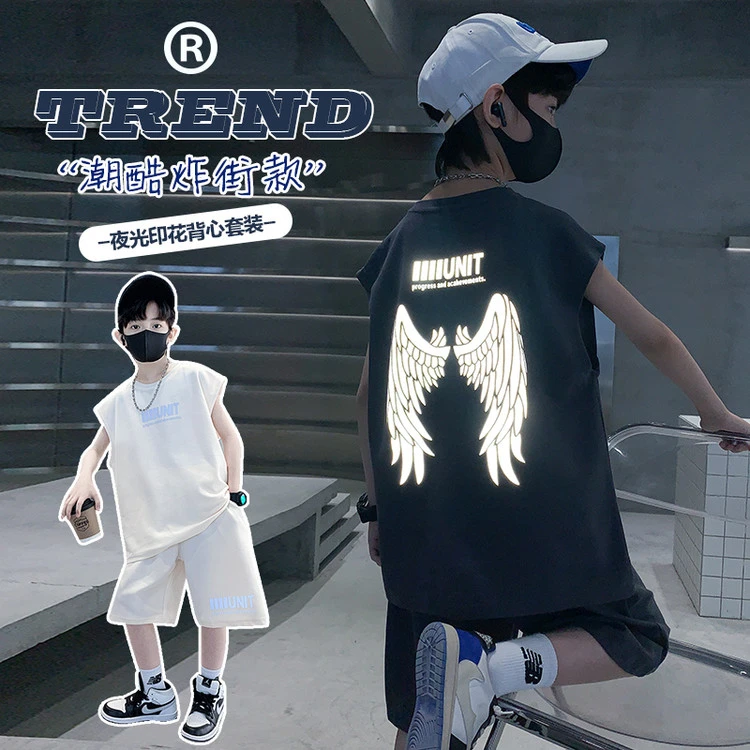 儿童装男童夏装套装2025新款夏季夏款男孩无袖款中大童运动酷帅潮