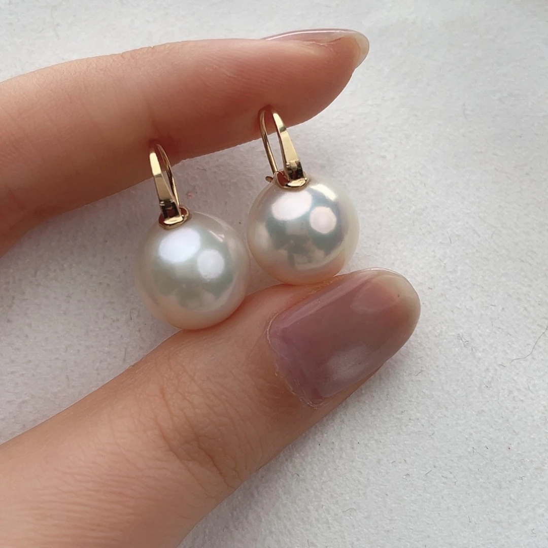 淡水珍珠耳饰18K金镶嵌