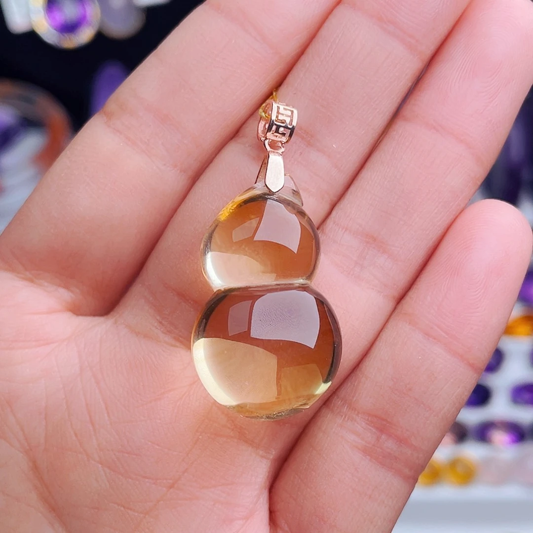 颈饰银S925镶嵌黄晶天然保真